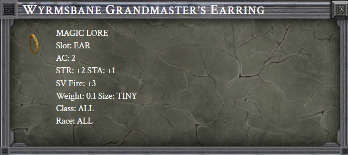 WYRMSBANE GRANDMASTER'S EARRING item card